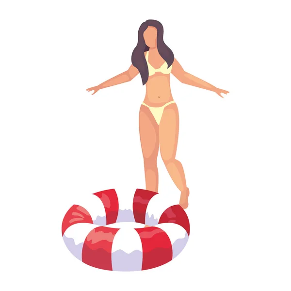 Mujer verano vacaciones diseño — Vector de stock