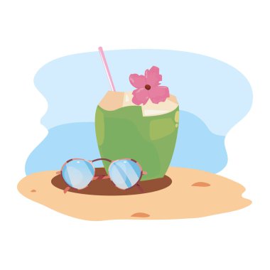 Yaz saati tatil düz tasarım