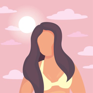 Mayo yaz zamanı ile güzel bir kadın