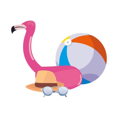 Yaz saati tatil düz tasarım