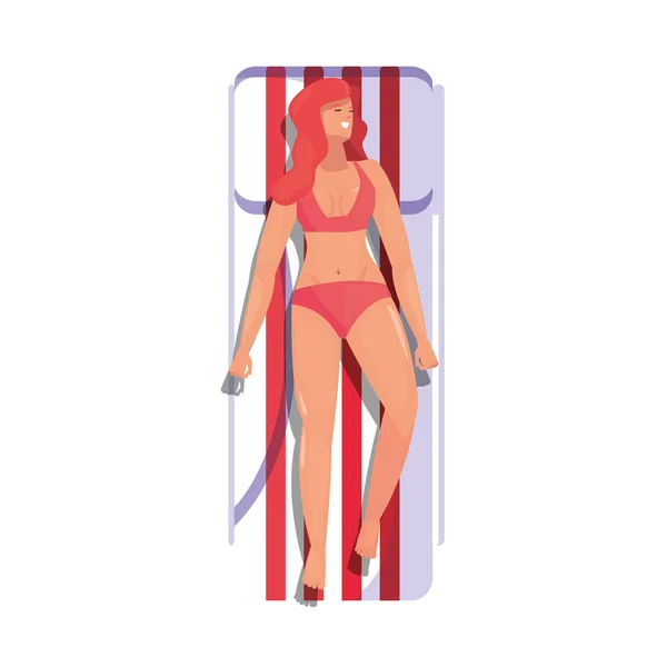 Mulher verão tempo férias design —  Vetores de Stock