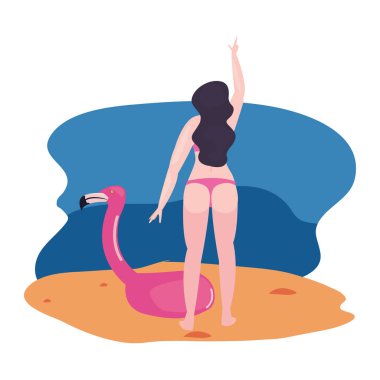 kadın yaz zaman tatil tasarım