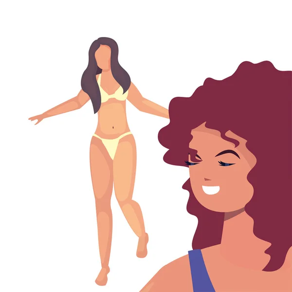 Femmes vacances d'été conception — Image vectorielle