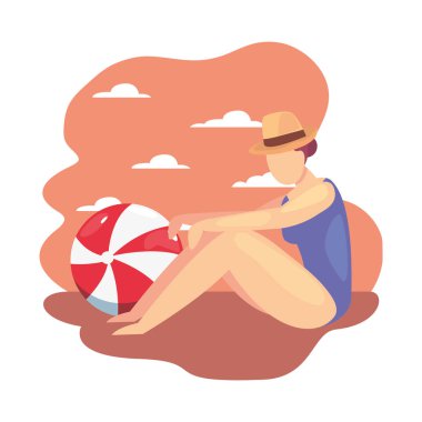 kadın yaz zaman tatil tasarım