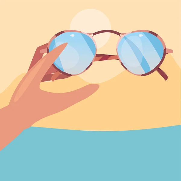 Mujer verano vacaciones diseño — Vector de stock