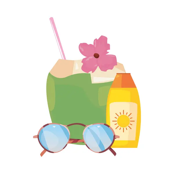 Summer time vacation flat design — Stock Vector