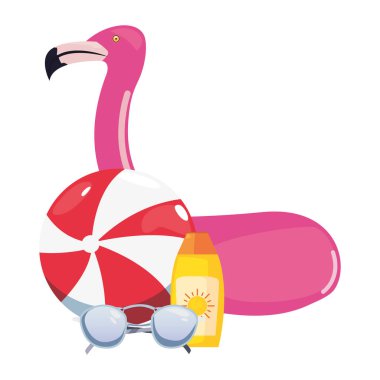 Yaz saati tatil düz tasarım