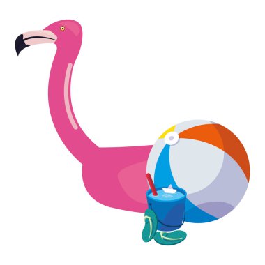 Yaz saati tatil düz tasarım