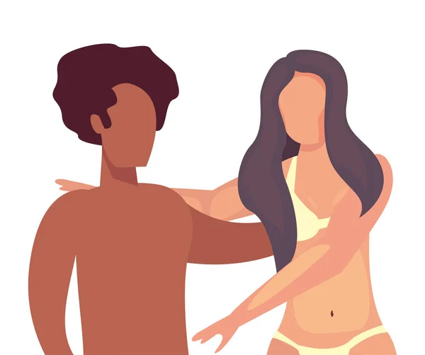 Femme et homme vacances d'été conception — Image vectorielle