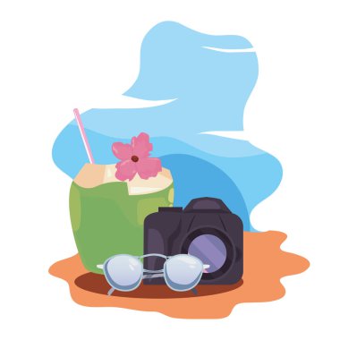 Yaz saati tatil düz tasarım