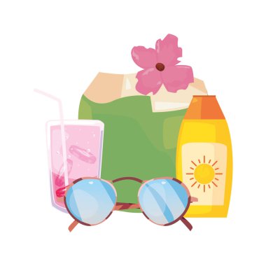 Yaz saati tatil düz tasarım