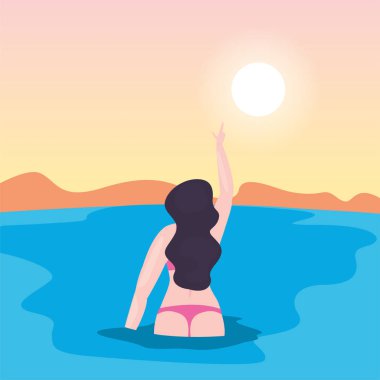 kadın yaz zaman tatil tasarım