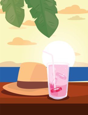 Yaz saati tatil düz tasarım