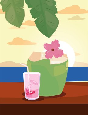 Yaz saati tatil düz tasarım