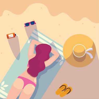 kadın yaz zaman tatil tasarım