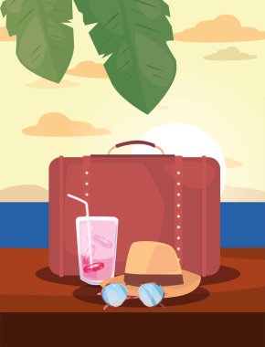 Yaz saati tatil düz tasarım
