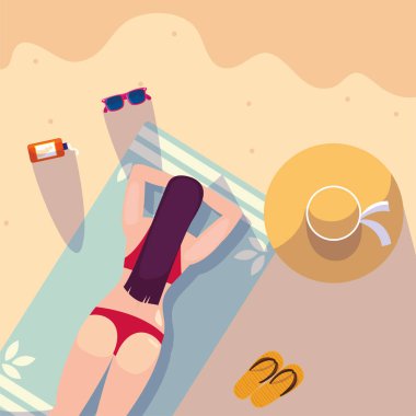 kadın yaz zaman tatil tasarım