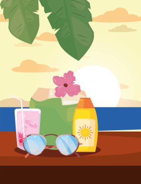 Yaz saati tatil düz tasarım