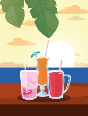 Yaz saati tatil düz tasarım