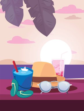 Yaz saati tatil düz tasarım