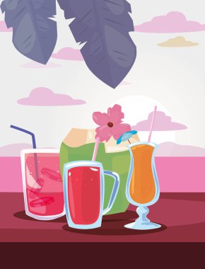 Yaz saati tatil düz tasarım