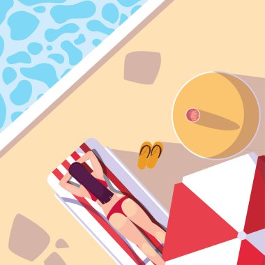 kadın yaz zaman tatil tasarım