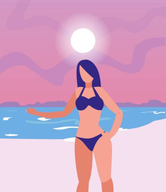 Mayo yaz zamanı ile güzel bir kadın