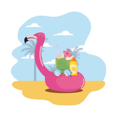 Yaz saati tatil düz tasarım