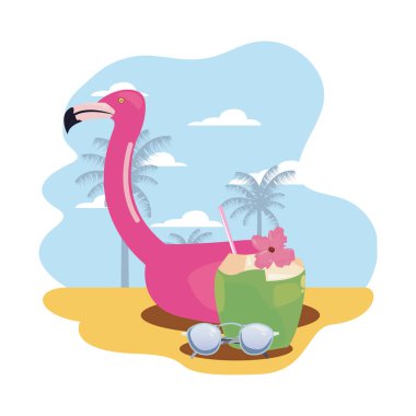 Yaz saati tatil düz tasarım