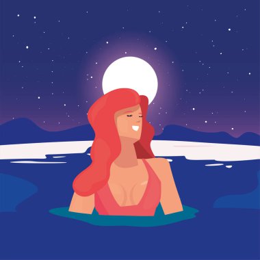 Mayo yaz zamanı ile güzel bir kadın