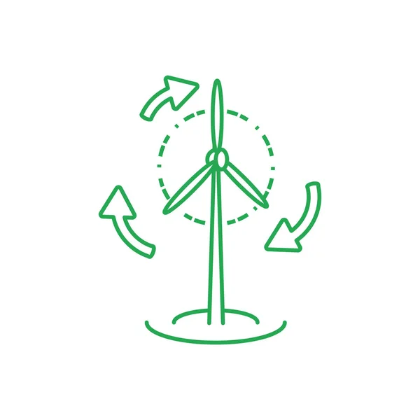 Reciclagem de setas com moinho de vento ícone isolado — Vetor de Stock