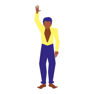 beyaz arka planda dans adam karakteri