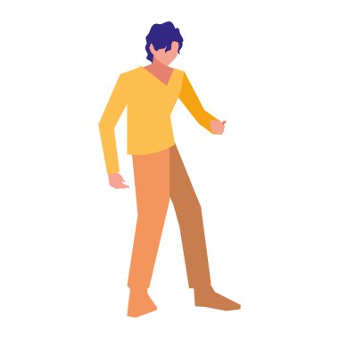 beyaz arka planda dans adam karakteri