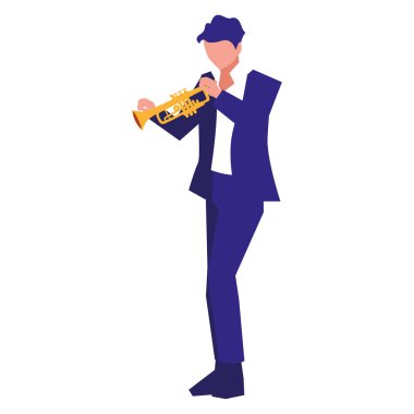 müzisyen adam trompet çalma enstrüman