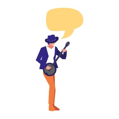 müzisyen adam banjo enstrüman çalıyor