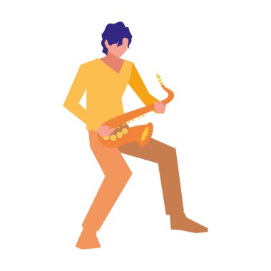 müzisyen adam saksafon müzik çalıyor