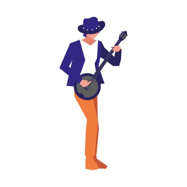 müzisyen adam banjo enstrüman çalıyor