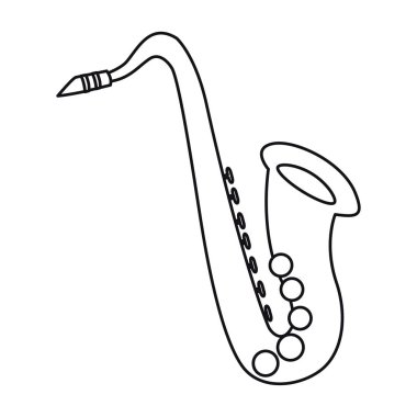 beyaz arka planda saksafon müzikal