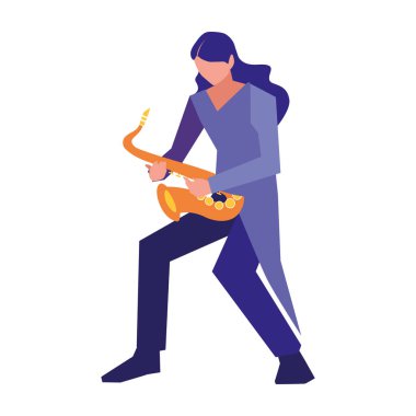 müzisyen adam saksafon müzik çalıyor