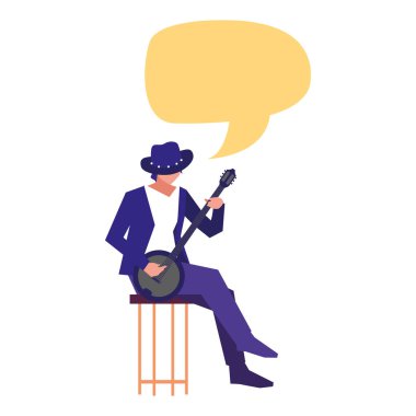 müzisyen adam banjo enstrüman çalıyor