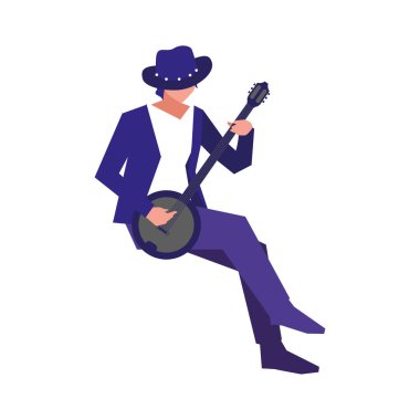 müzisyen adam banjo enstrüman çalıyor