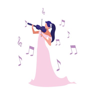 müzisyen kadın keman müzik çalma
