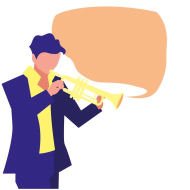 müzisyen çalan enstrüman düz tasarım