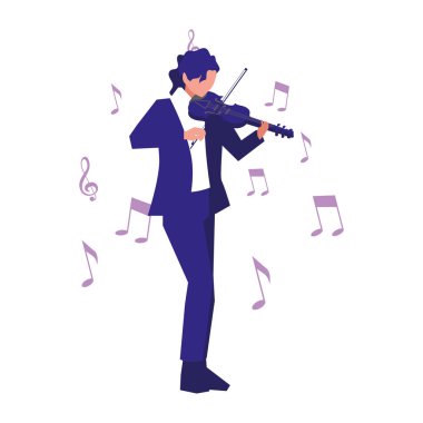 müzisyen adam keman müzik çalıyor