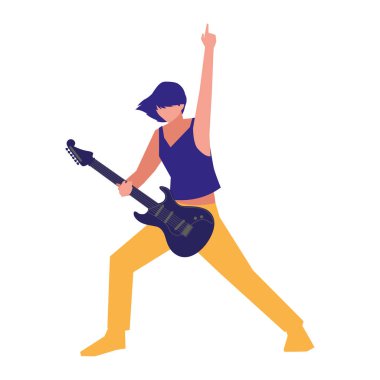 müzisyen adam elektrik gitar çalma