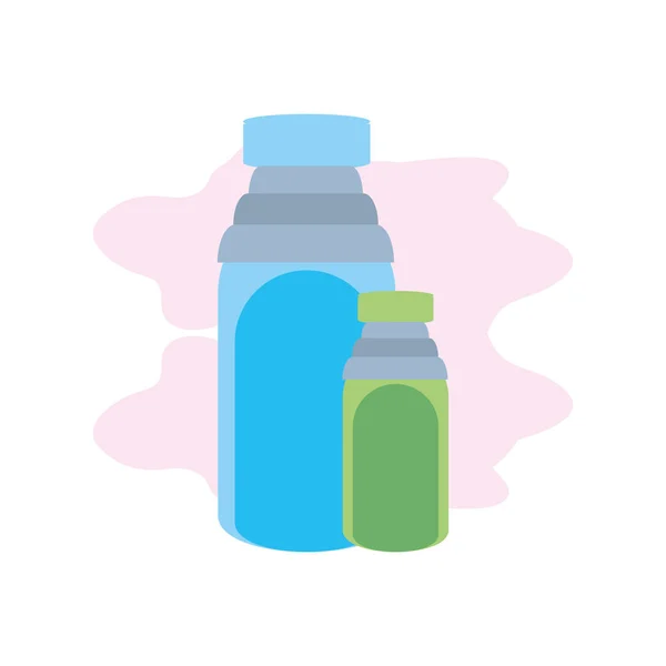 Set von Flaschen Kunststoff-Getränk isoliert Symbol — Stockvektor