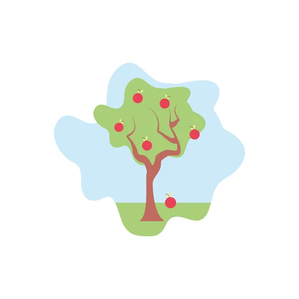 Arbre plante nature avec cerisier fruits — Image vectorielle