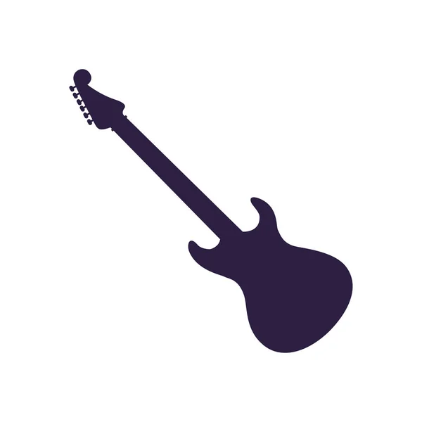 Chitarra elettrica musicale su sfondo bianco — Vettoriale Stock