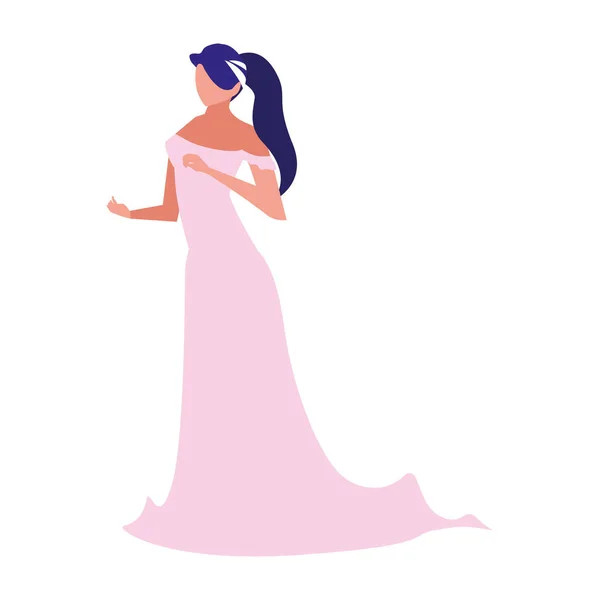Schöne Frau in elegantem Kleid — Stockvektor