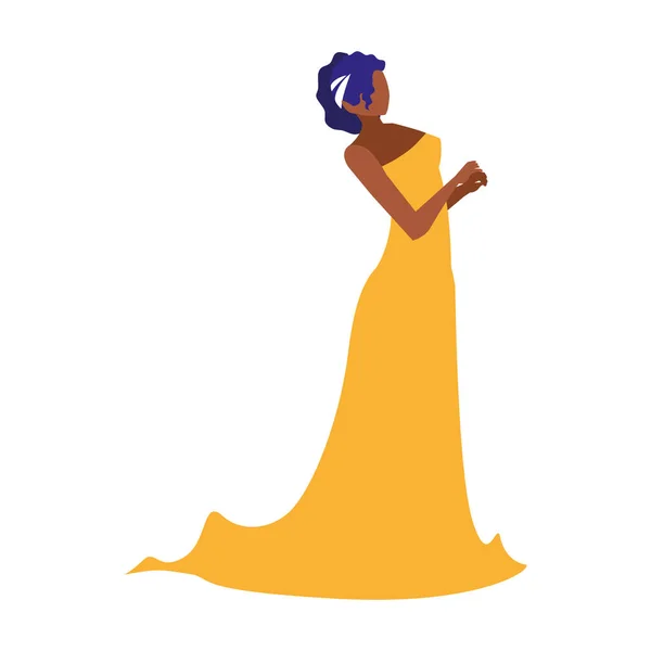 Belle femme en robe élégante — Image vectorielle